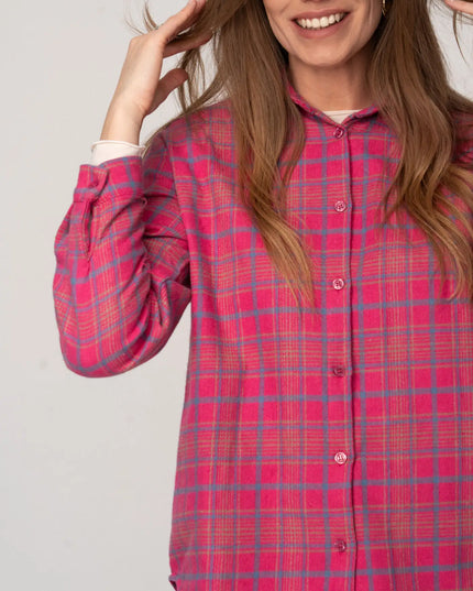 KOSZULA NICOL RÓŻOWA W KRATĘ