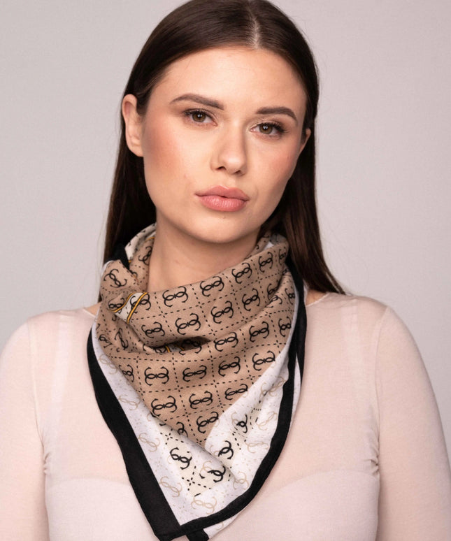 APASZKA W STYLU GUCCI BEŻOWA