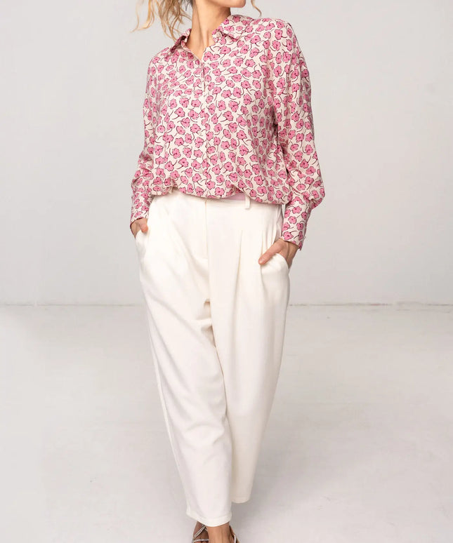 SPODNIE LINA KREMOWE