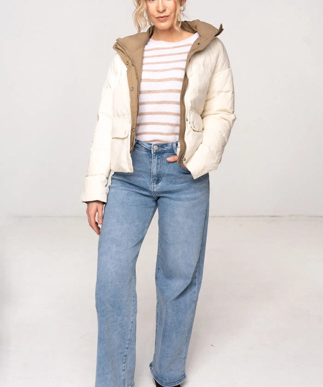 KURTKA LUNE KREMOWA PUCHOWA