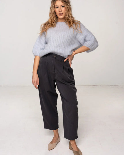 SPODNIE LINA GRAFITOWE