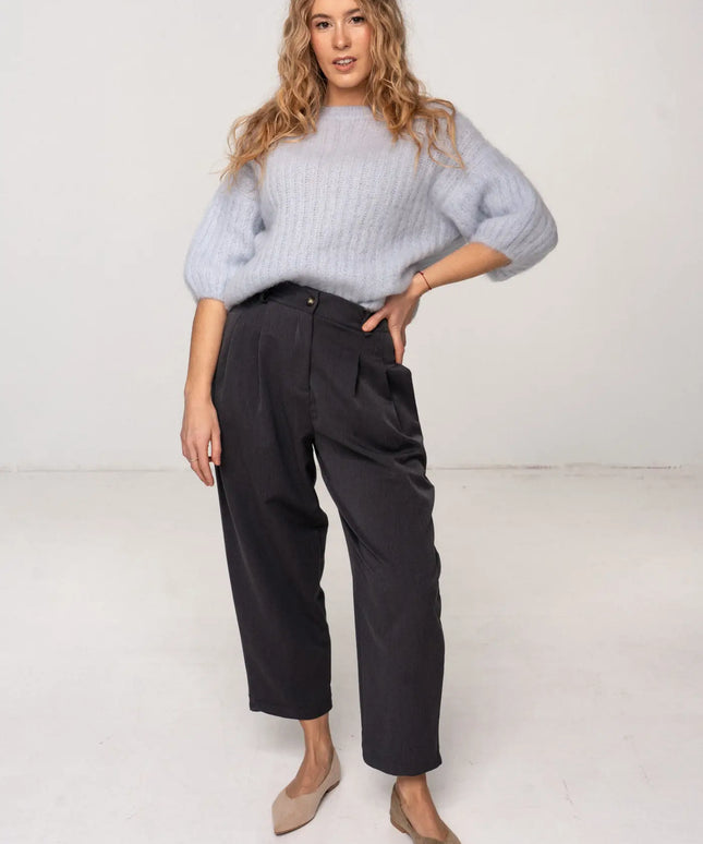 SPODNIE LINA GRAFITOWE