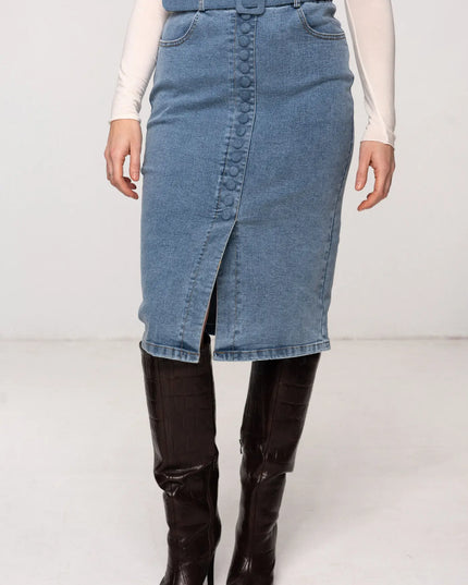 SPÓDNICA JEANSOWA GRACE DENIM NIEBIESKA