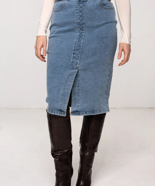 SPÓDNICA JEANSOWA GRACE DENIM NIEBIESKA