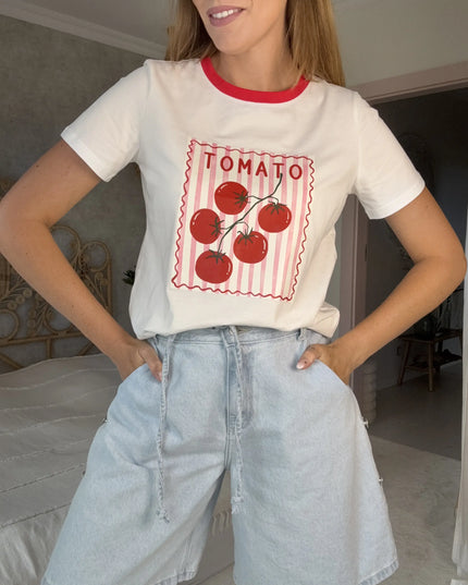 T-shirt Pomodoro z włoskim akcentem biały