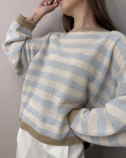 Sweter Vera w paski niebieski