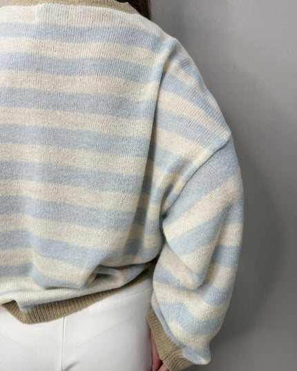 Sweter Vera w paski niebieski