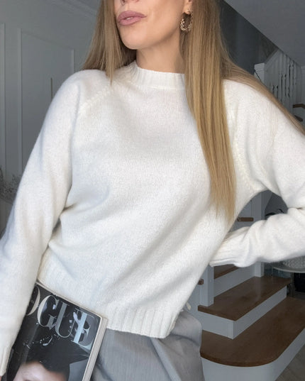 Sweter Eira kremowy 100% wełna dziewicza
