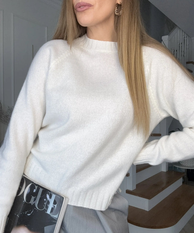 SWETER EIRA KREMOWY 100% WEŁNA DZIEWICZA