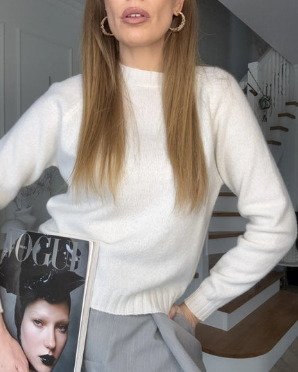 Sweter Eira kremowy 100% wełna dziewicza