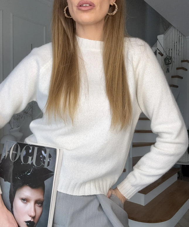 SWETER EIRA KREMOWY 100% WEŁNA DZIEWICZA