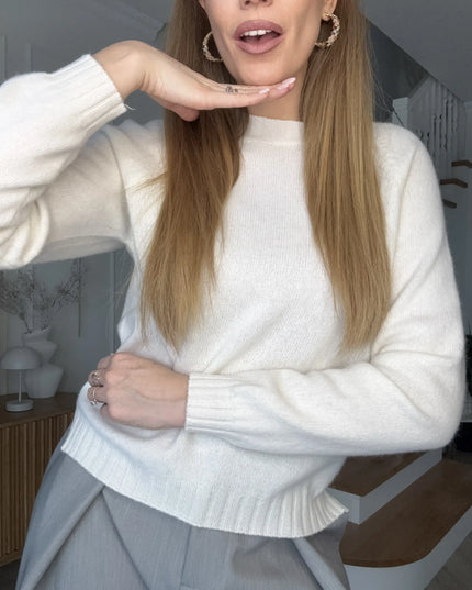 Sweter Eira kremowy 100% wełna dziewicza
