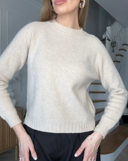 SWETER EIRA BEŻOWY 100% WEŁNA DZIEWICZA