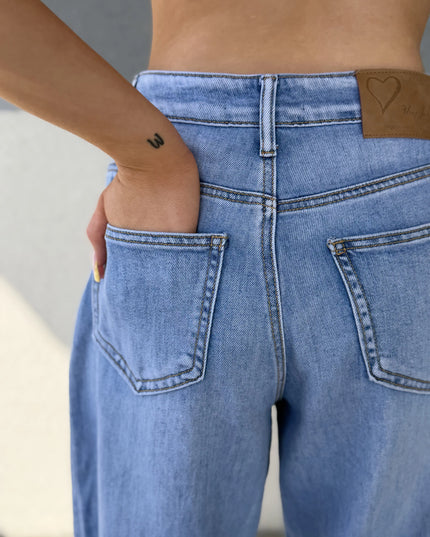 Spodnie jeansowe Nessa denim niebieskie