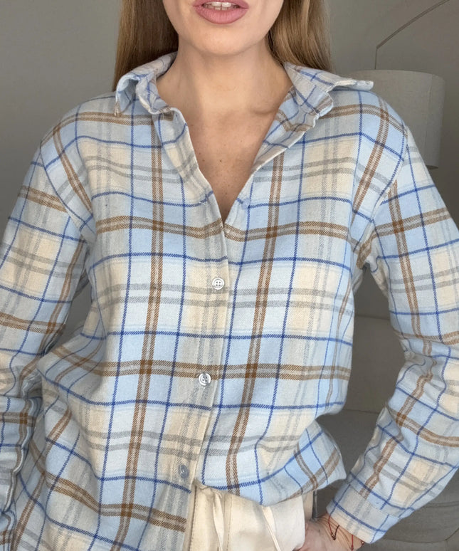 KOSZULA NICOL NIEBIESKA W KRATĘ