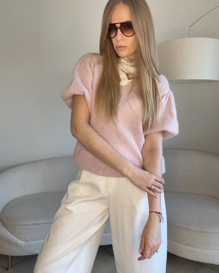 Sweter Posh różowy baby alpaka