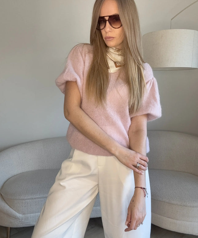 Sweter Posh różowy baby alpaka