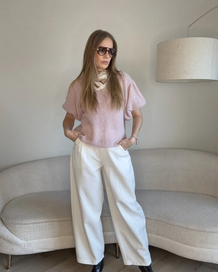 Sweter Posh różowy baby alpaka