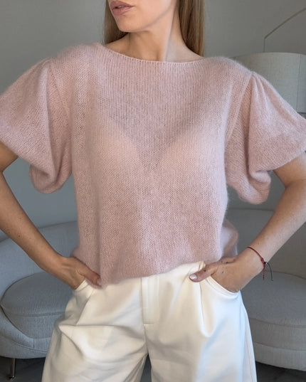 Sweter Posh różowy baby alpaka