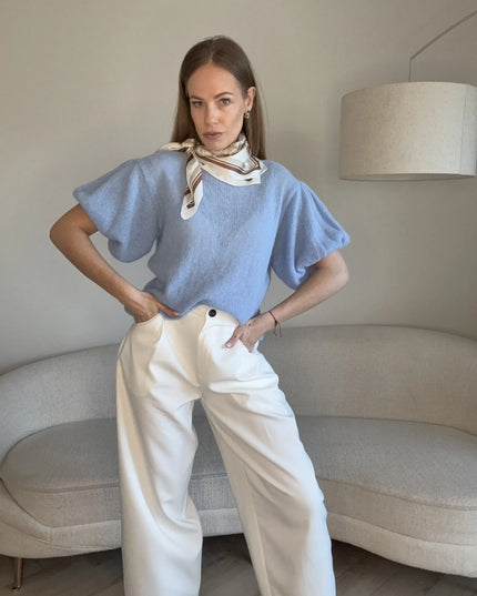 Sweter Posh niebieski baby alpaka