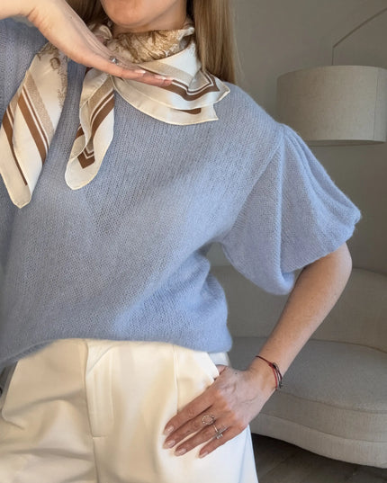 Sweter Posh niebieski baby alpaka
