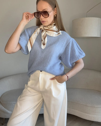 Sweter Posh niebieski baby alpaka