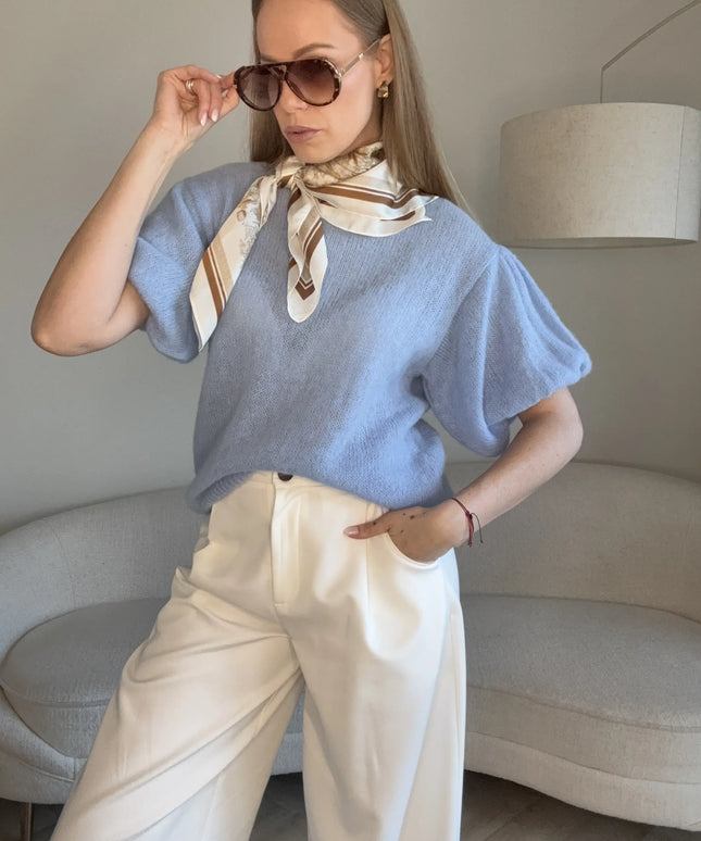 Sweter Posh niebieski baby alpaka