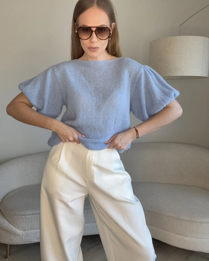 Sweter Posh niebieski baby alpaka