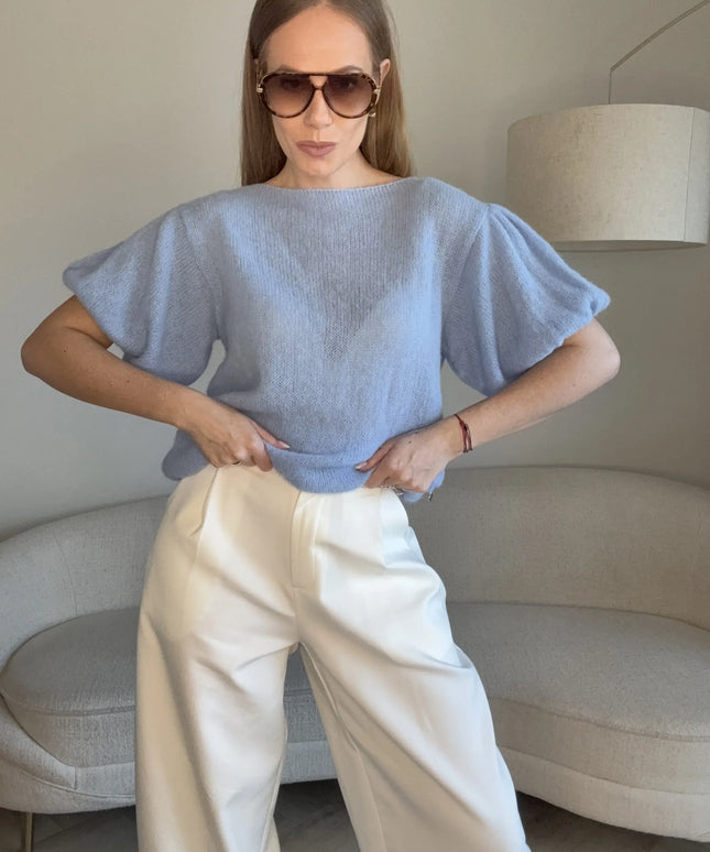 Sweter Posh niebieski baby alpaka