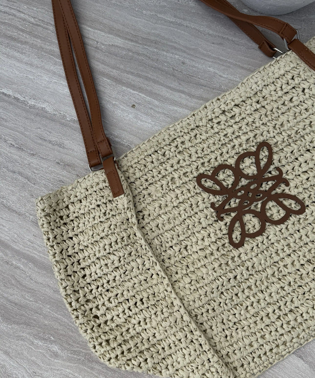 Torebka pleciona Sunny Bag jasny beż