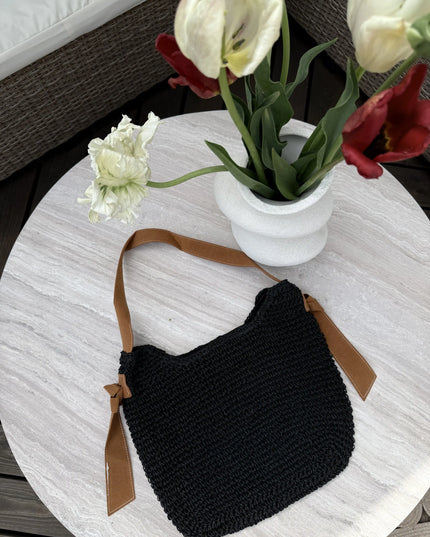 Torba papierowa pleciona Summer Time czarna