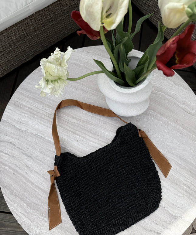 Torba papierowa pleciona Summer Time czarna