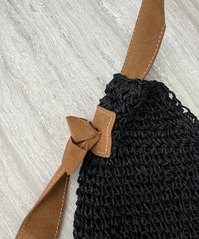 Torba papierowa pleciona Summer Time czarna