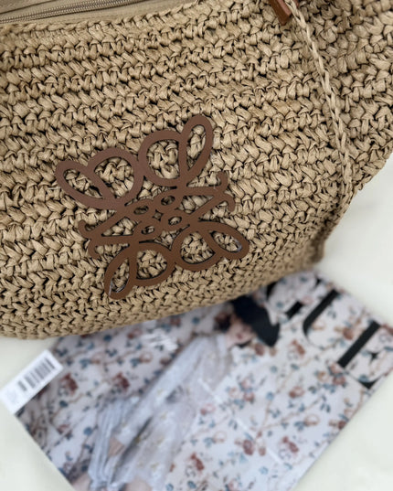 Torba kosz pleciony słomkowy Sunny Bag beżowy