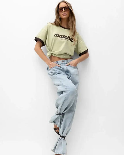 T-shirt Matcha Moments zielony