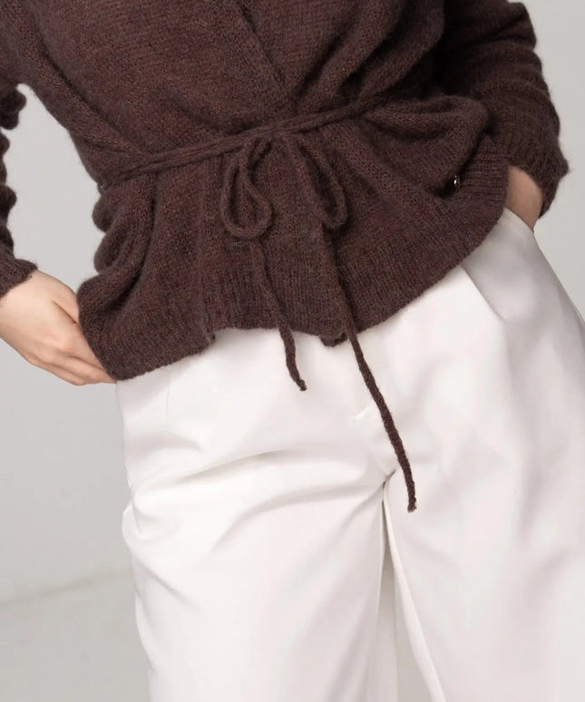 KARDIGAN LUKA CZEKOLADOWY 62% BABY ALPAKA - BLUMANIA