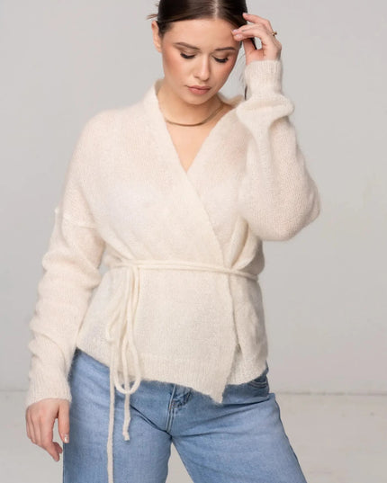 KARDIGAN LUKA ŚMIETANKOWY 62% BABY ALPAKA - BLUMANIA