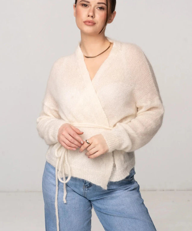 KARDIGAN LUKA ŚMIETANKOWY 62% BABY ALPAKA - BLUMANIA
