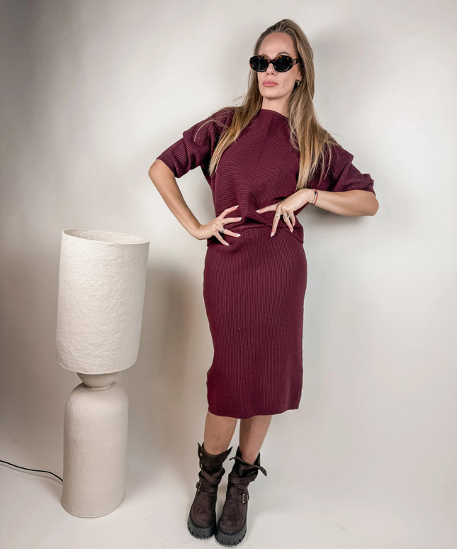 KOMPLET DZIANINOWY DOLCE BORDOWY - BLUMANIA