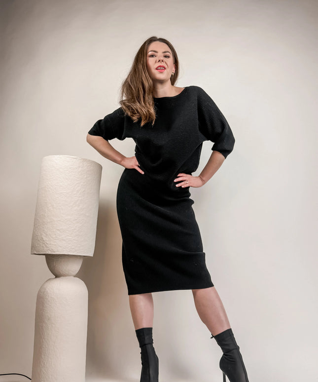 KOMPLET DZIANINOWY DOLCE CZARNY - BLUMANIA