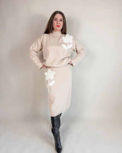 KOMPLET DZIANINOWY PIANO BEŻOWY - BLUMANIA