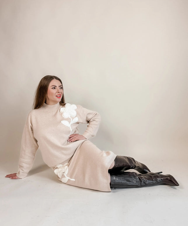 KOMPLET DZIANINOWY PIANO BEŻOWY - BLUMANIA