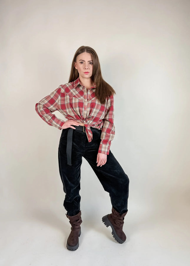 KOSZULA PURO W KRATĘ CZERWONA - BLUMANIA