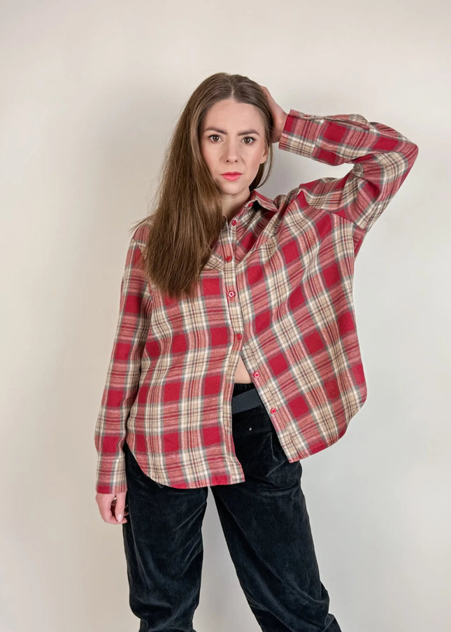 KOSZULA PURO W KRATĘ CZERWONA - BLUMANIA