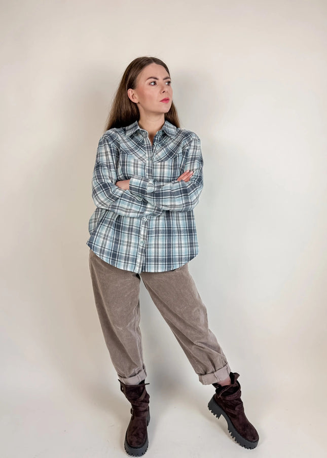 KOSZULA PURO W KRATĘ NIEBIESKA - BLUMANIA