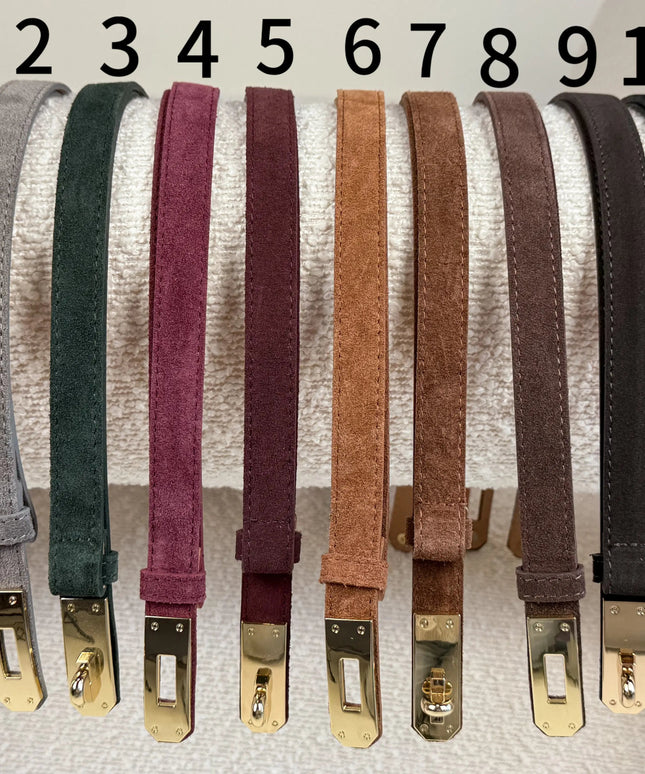 PASEK ZE SKÓRY NATURALNEJ ZAMSZOWEJ TERII - BLUMANIA