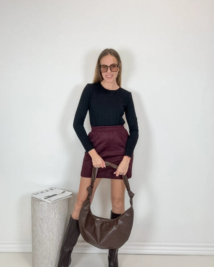 SPÓDNICA LEMONADA ZAMSZOWA BORDOWA - BLUMANIA