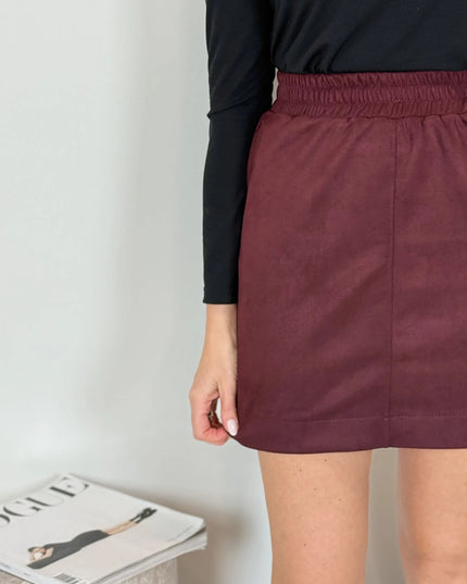 SPÓDNICA LEMONADA ZAMSZOWA BORDOWA - BLUMANIA