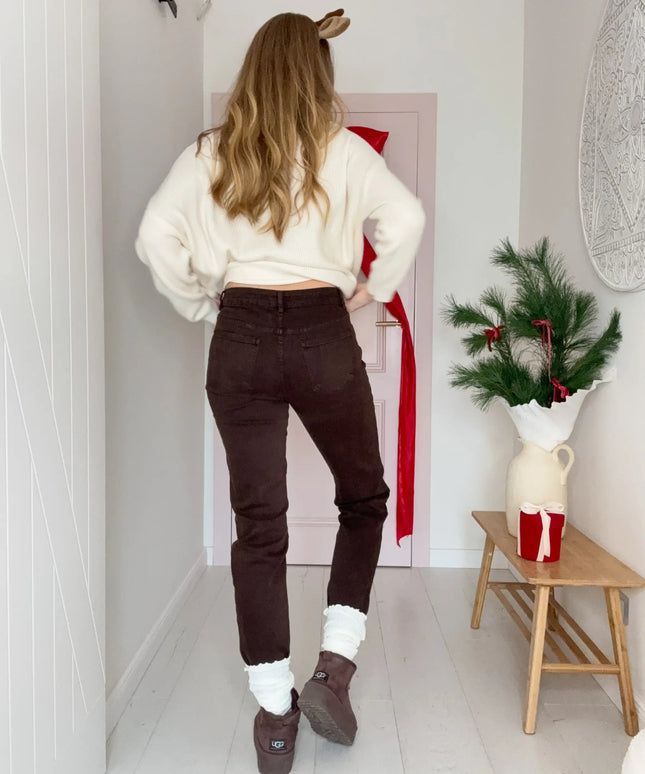 SPODNIE BROWN MOM FIT - BLUMANIA