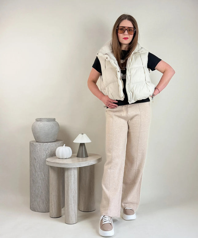 SPODNIE DZIANINOWE BELLA BEŻOWE - BLUMANIA